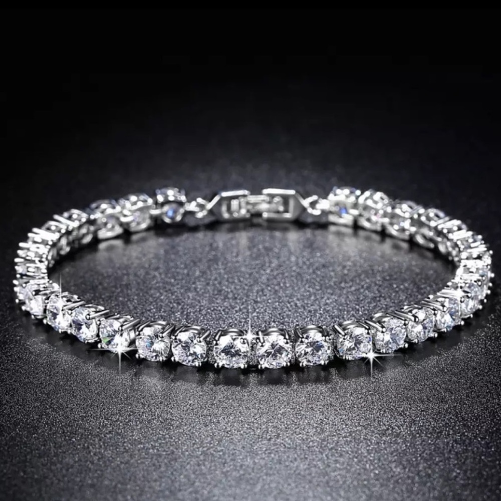 “5MM” NEW 925 STERLING SILVER TENNIS DIAMOND BRACELET
